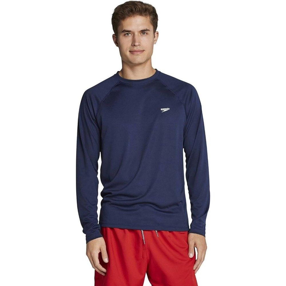 Speedo Men's UV Swim Rashguard Long Sleeve Regular Fit Size L